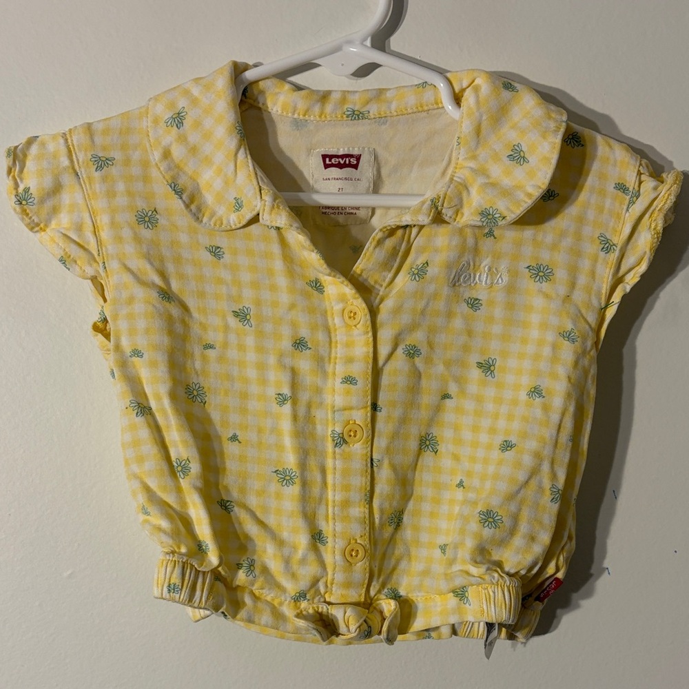 Levi's Kids Yellow Gingham Button Down Shirt